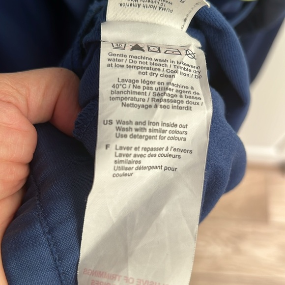 Puma Work-out Jacket Sz XL Navy Blue w/Green and White - Picture 12 of 13